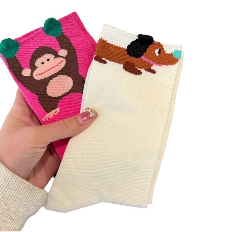 Trendy Illustrated Spring Socks For Women - الصورة 5