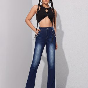 High-waisted Denim Jeans For Women Slimming