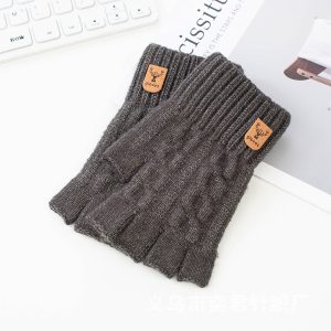 Half-finger Alpaca Wool Warm Knitted Gloves