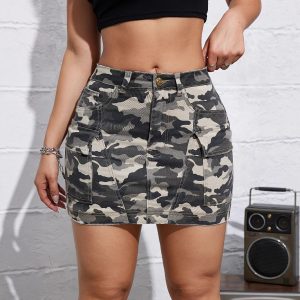 Stylish High-waisted Washed Denim Shorts