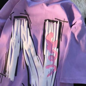 Womens Loose-fitting Crew-neck Short-sleeve Top