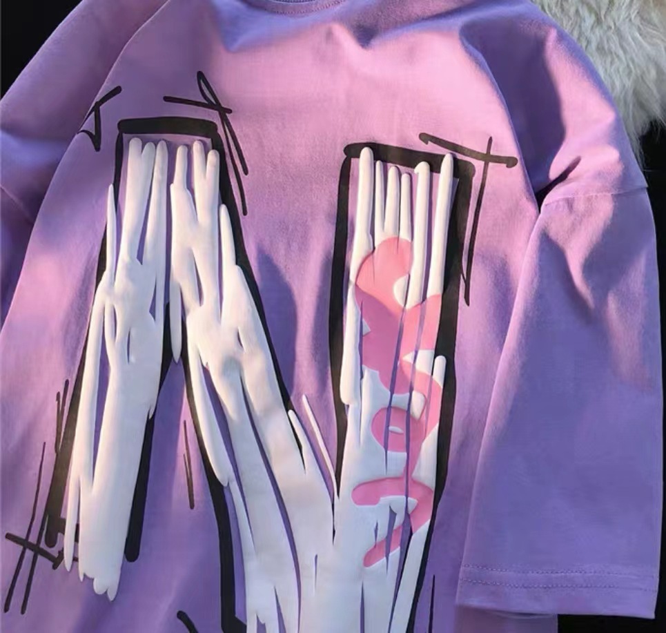 Womens Loose-fitting Crew-neck Short-sleeve Top - الصورة 4