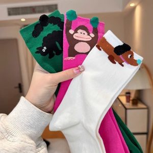 Trendy Illustrated Spring Socks For Women