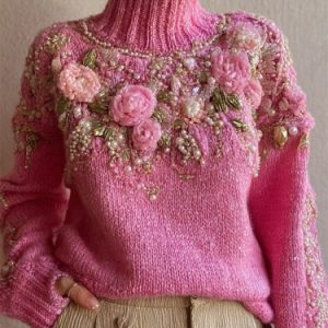 Womens Independent E-Commerce Site Christmas Tree-Print Womens Turtleneck SweaterHoodie