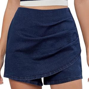 Stylish High-waisted Stretch Denim Shorts