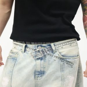 Hand-painted Graffiti Slogan Transparent PVC Belt