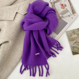 Winter Retro High-End All-Match Solid-Color Scarf