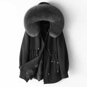 New Thickened Fur-and-Liner Detachable Coat