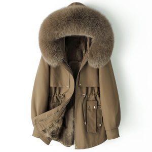 New Thickened Fur-and-Liner Detachable Coat