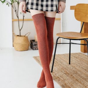 Womens Winter Fleece-lined Extra-thick Over-the-knee Thermal Socks