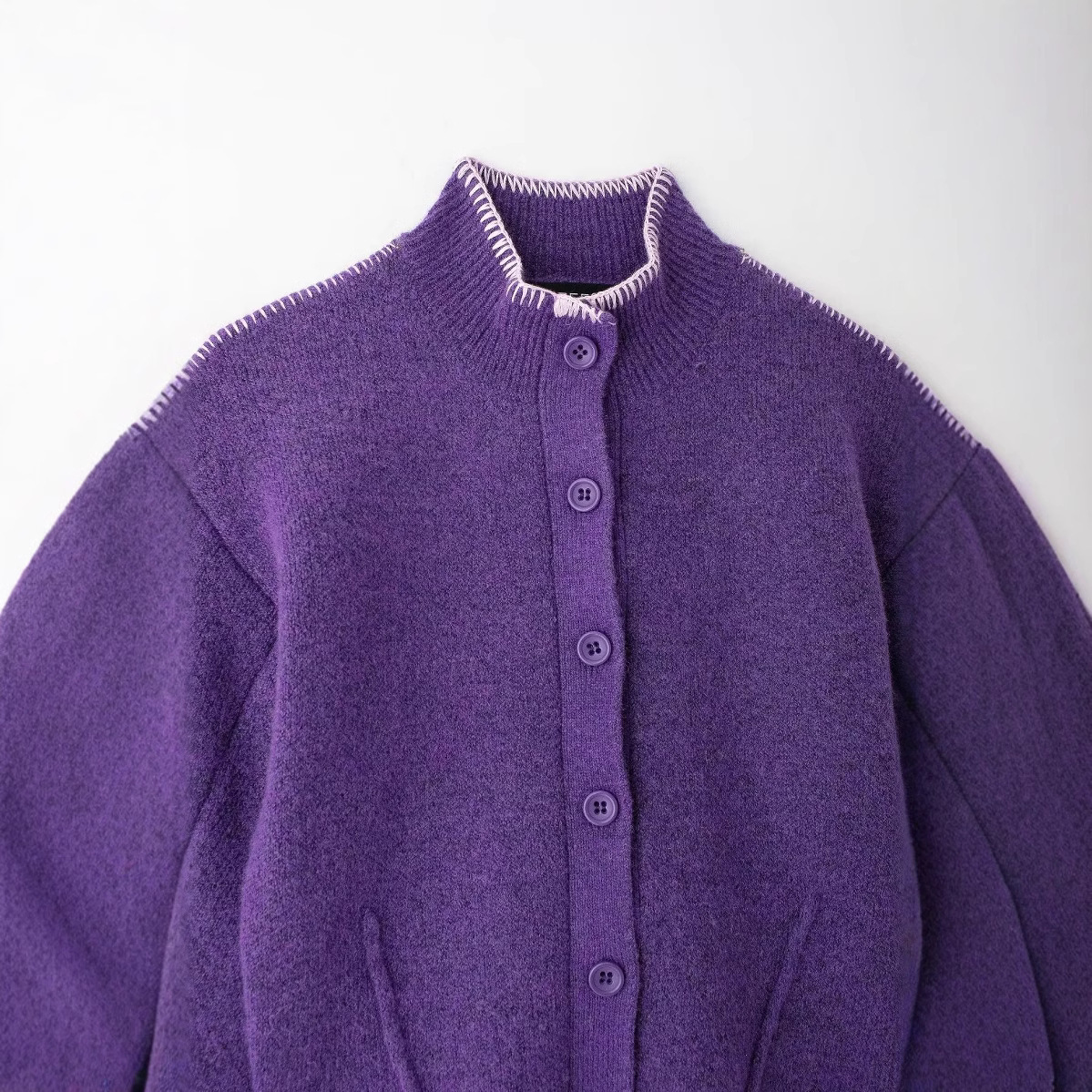 Single-breasted Knitted Cardigan Coat For Women - Image 2