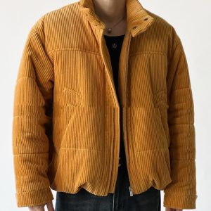 Winter Thermal-Insulated Thickened Cotton Corduroy Half-Neck Padded Jacket