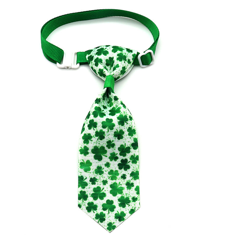 St. Patrick's Day Four-leaf Clover Bow Pet Tie - الصورة 6