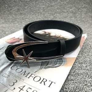 Versatile Belt For Women With Jeans New Crescent Moon Star Fashion