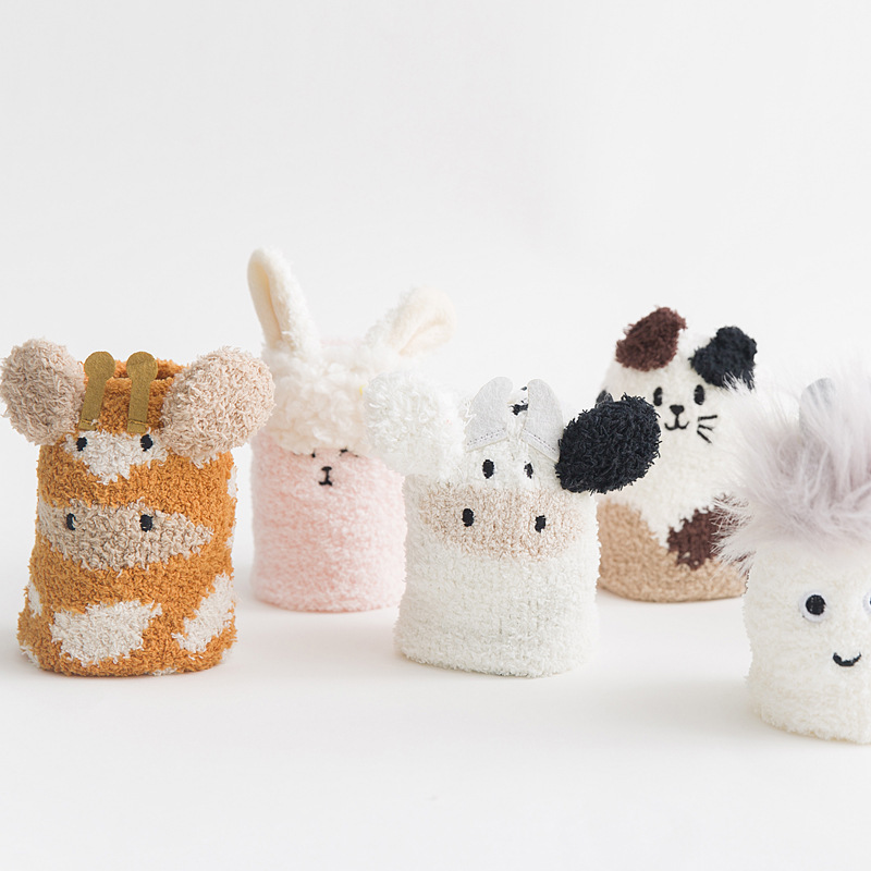 Cute Cartoon Thickened Thermal Home Towel Socks Sleep Floor Socks - الصورة 3