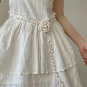Ultra-girly Tassel Flower Pearl Waist Chainexclusive High-end Accessory For Stylish Waist Adornment