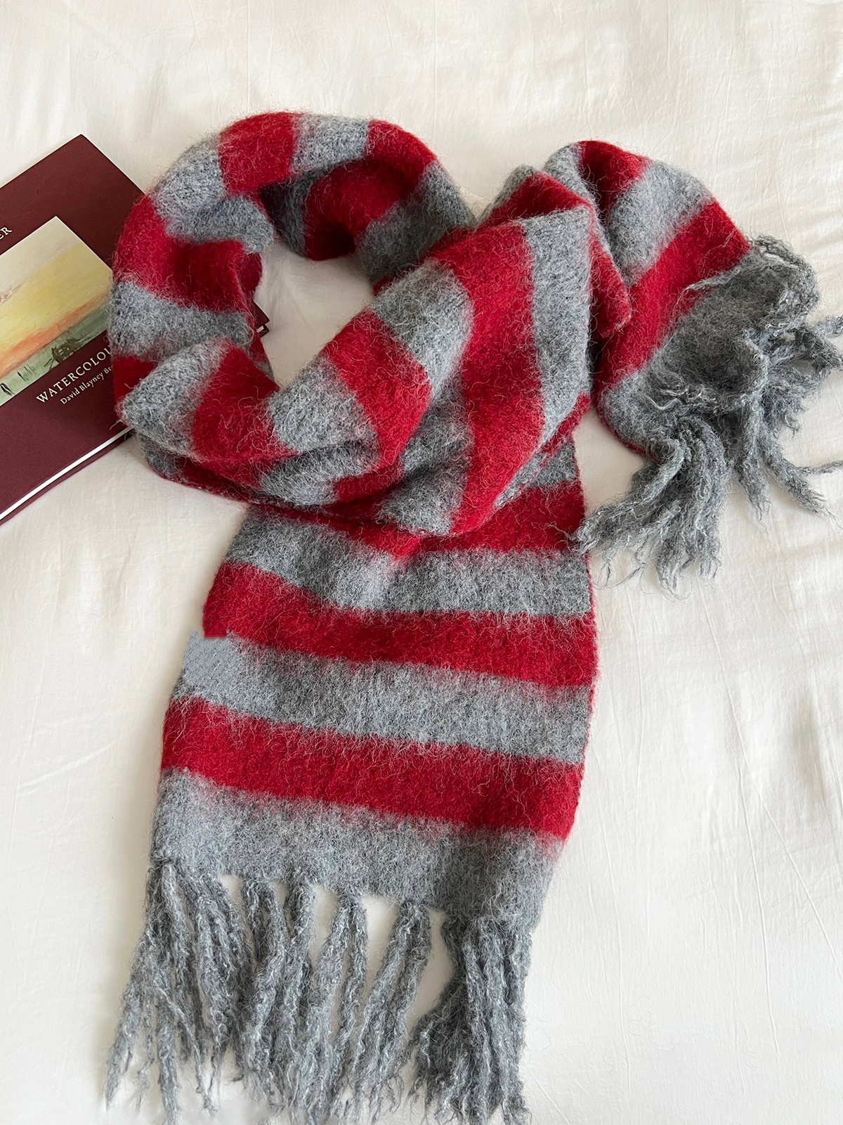 New Winter Warm Striped Scarf - الصورة 5