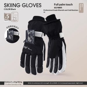 Womens Fleece-Lined Cold-Weather Five-Finger Cycling Gloves