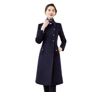 Womens Wool Coat For Winter Work Front Desk Uniform