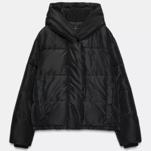 Two-tone Hooded Cotton Padded Jacketcoat