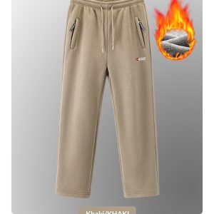 Men New AutumnWinter Fleece Lined Padded Norwegian Style Thermal Pants In American And European Sizes