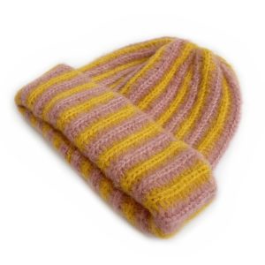 Cat Brothers New Stylish Contrast-color Striped Knit Beaniefashionable Color-blocked, And Warm For Boys And Girls In Fall And Winter