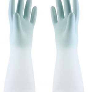 Dishwashing Gloves In Translucent White Made From Cleaning-grade Rubber With A Non-slip Design