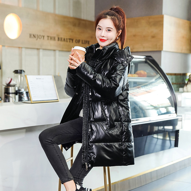 Womens Mid-Length Plus-Size Loose Cotton Padded Jacket In Korean Style - الصورة 3