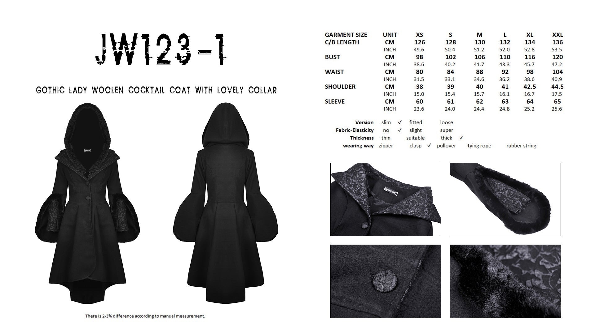 Simple And Versatile Stand Collar Coat Wool Coat - Image 6