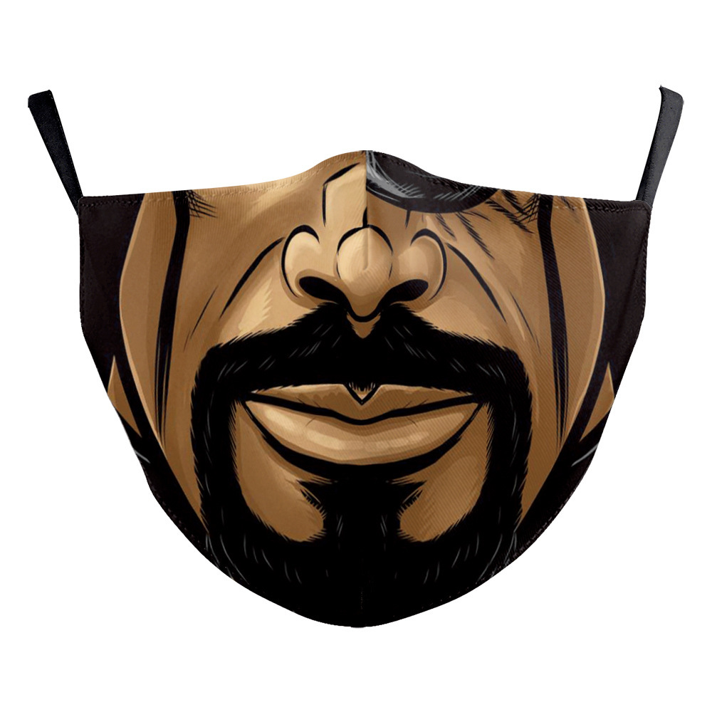 Wansheng Digital Printing Face Animal Tiger Ear Hanging Double-layer Mask - Image 5