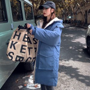 Plus-Size Womens Hooded Padded Workwear Cotton Jacket For Warmth