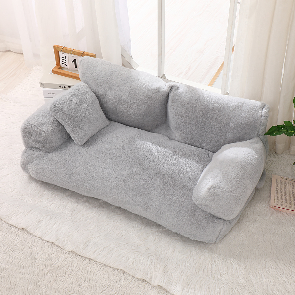Warm Universal Rabbit Plush Pet Sofa Nest - الصورة 3