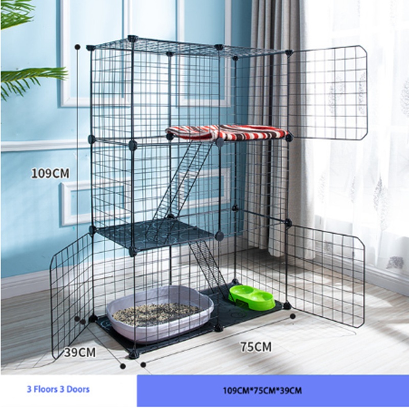 Creative DIY Assembling Pet Wire Fence Indoor Cat Cage - الصورة 2