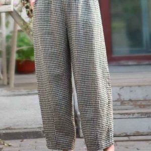 Womens Casual Loose Cotton-linen Pants