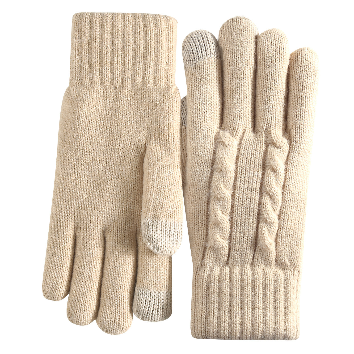 Double-layer Fleece-lined Warm And Cold-proof Knitted Gloves - Image 5