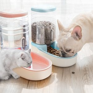 Pet dog automatic feeder microphone dog automatic drinking fountain