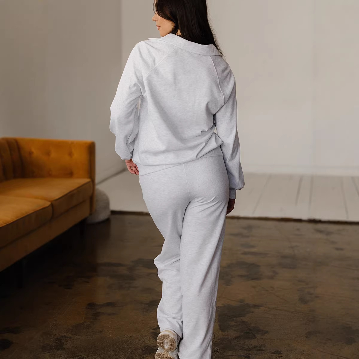 Solid-color Casual Fashion Two-piece Set - الصورة 4