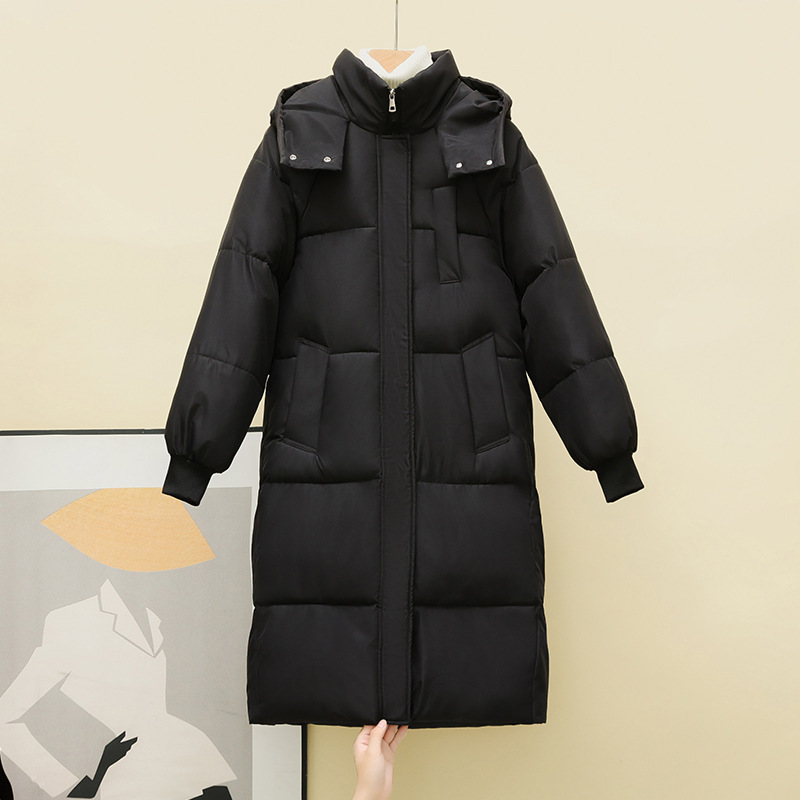 Long Over-the-knee Cotton-padded Coat Women's Loose Down Cotton-padded Jacket - الصورة 3