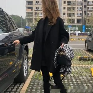 Loose Woolen Casual Coat For Women