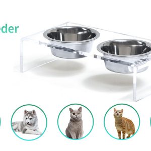 Acrylic Dogs And Cats Pet Feeder Small Cat Dog Feeding Rack