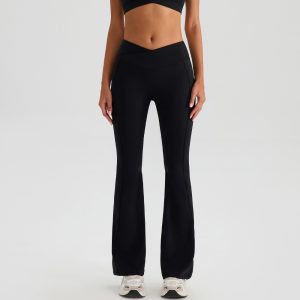 High-waisted Hip-lifting Yoga Pants With Wide Legs