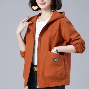 Large Loose Hooded Versatile Casual Age Reducing Jacket