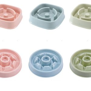 Plastic Pet Dogs And Cats Choke Prevention Slow Food Bowl