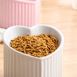 Pet Ceramic Bowl With Inclined Mouth Practical Durable Daily Indoor Pet Products