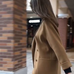 Loose Woolen Casual Coat For Women