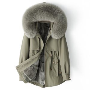 New Thickened Fur-and-Liner Detachable Coat