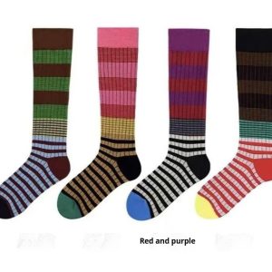 Colorful Three-stripe Ankle Socks For Outdoor Outfits