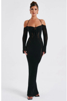 Womens Knitted Sexy Backless Slip Dress - الصورة 6