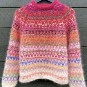 Digital-print Unisex Crewneck Striped Patchwork Design Sweatshirt