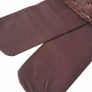 Lace Waistband With Goose Down Non-slip Slimming Tights